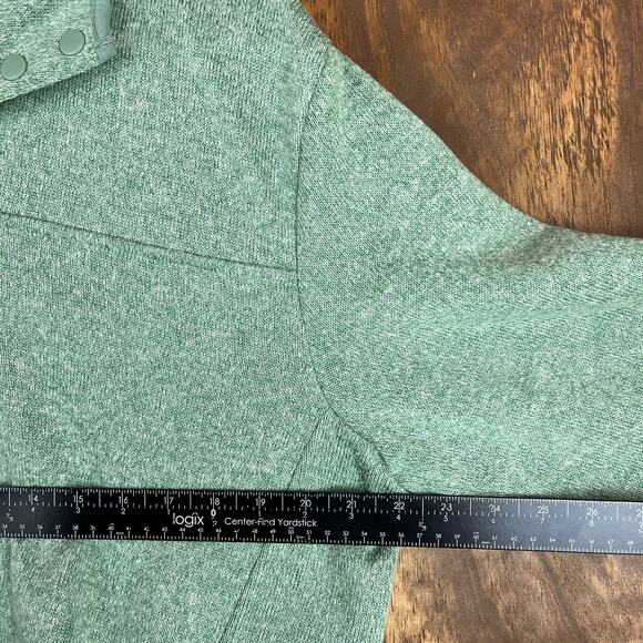 Eddie Bauer Womens Sweatshirt Green Radiator Fleece Snap Mock Neck XL - Picture 8 of 13